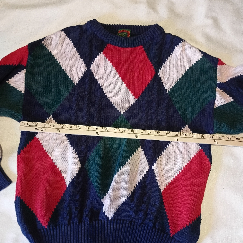 VTG Boston Traders 100% Cotton Knit Sweater large Made in India W/ Flaws. This - Picture 13 of 15